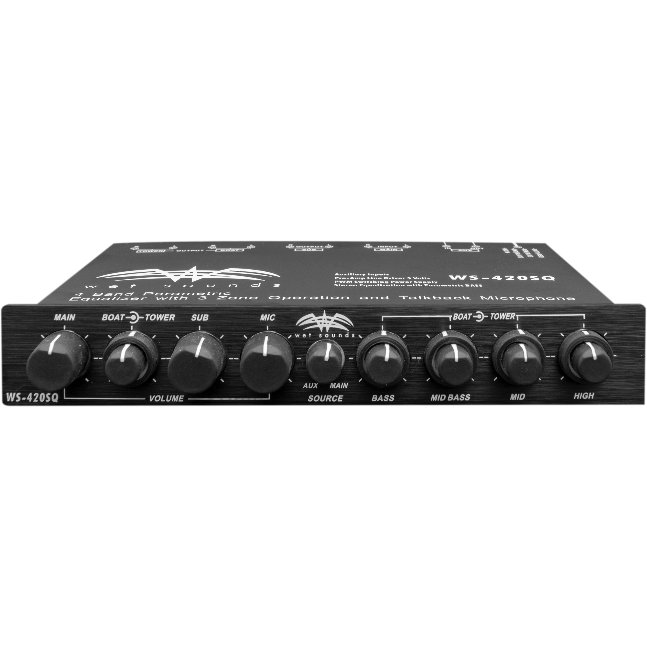 WS-420 SQ | Wet Sounds Marine Multi Zone 4 Band Parametric Equalizer |  Competition Sound